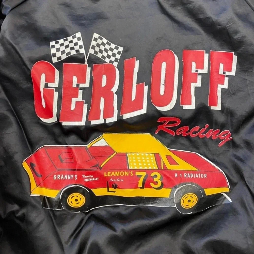 Vintage NASCAR Gerloff Racing 73 "Homer" Satin Auburn Sportswear Jacket Size XL - Picture 3 of 8